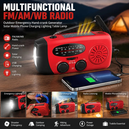 Wind-Up Emergency Quantix Radio – Solar & USB Rechargeable with LED Torch