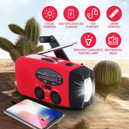 Wind-Up Emergency Quantix Radio – Solar & USB-C with LED Torch