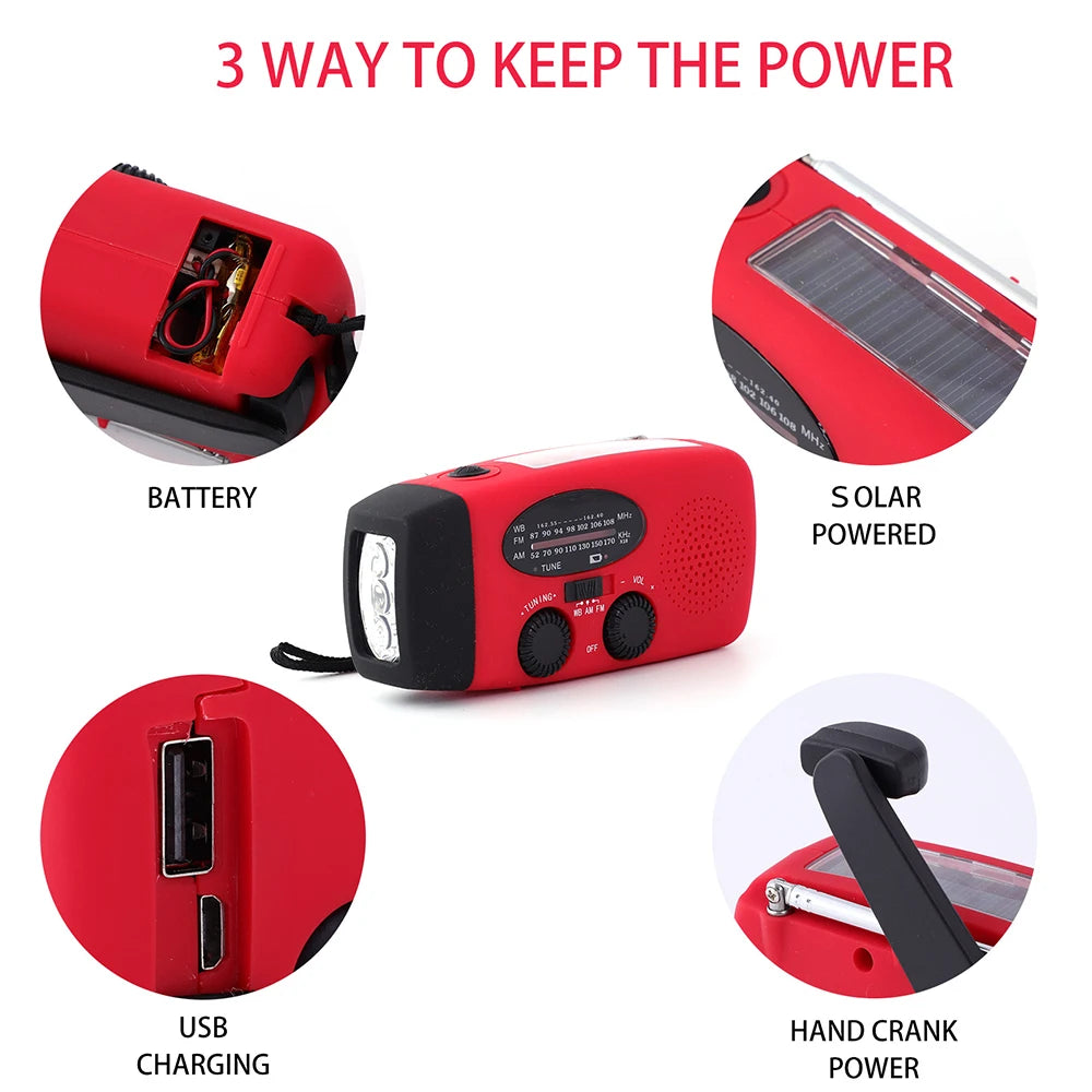 Wind-Up Emergency Quantix Radio – Solar & USB-C with LED Torch