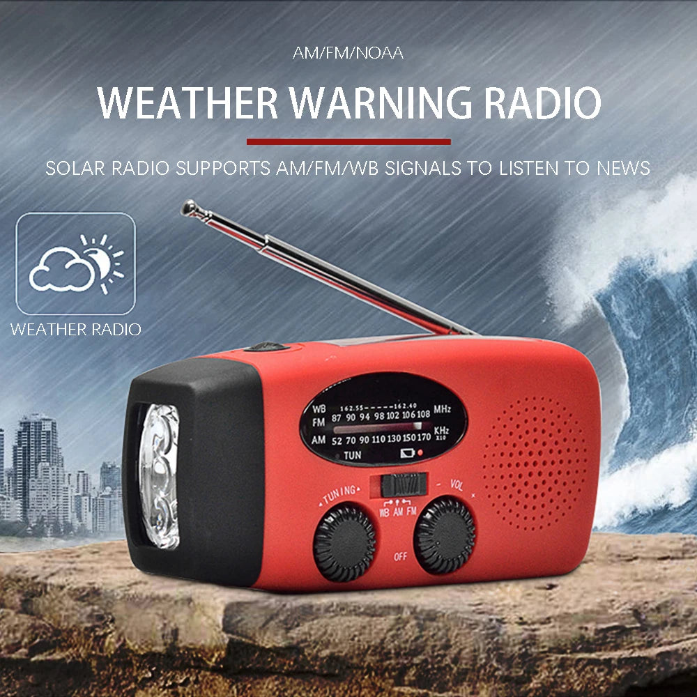 Wind-Up Emergency Quantix Radio – Solar & USB-C with LED Torch