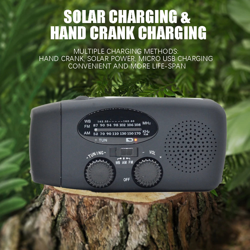 Wind-Up Emergency Quantix Radio – Solar & USB-C with LED Torch